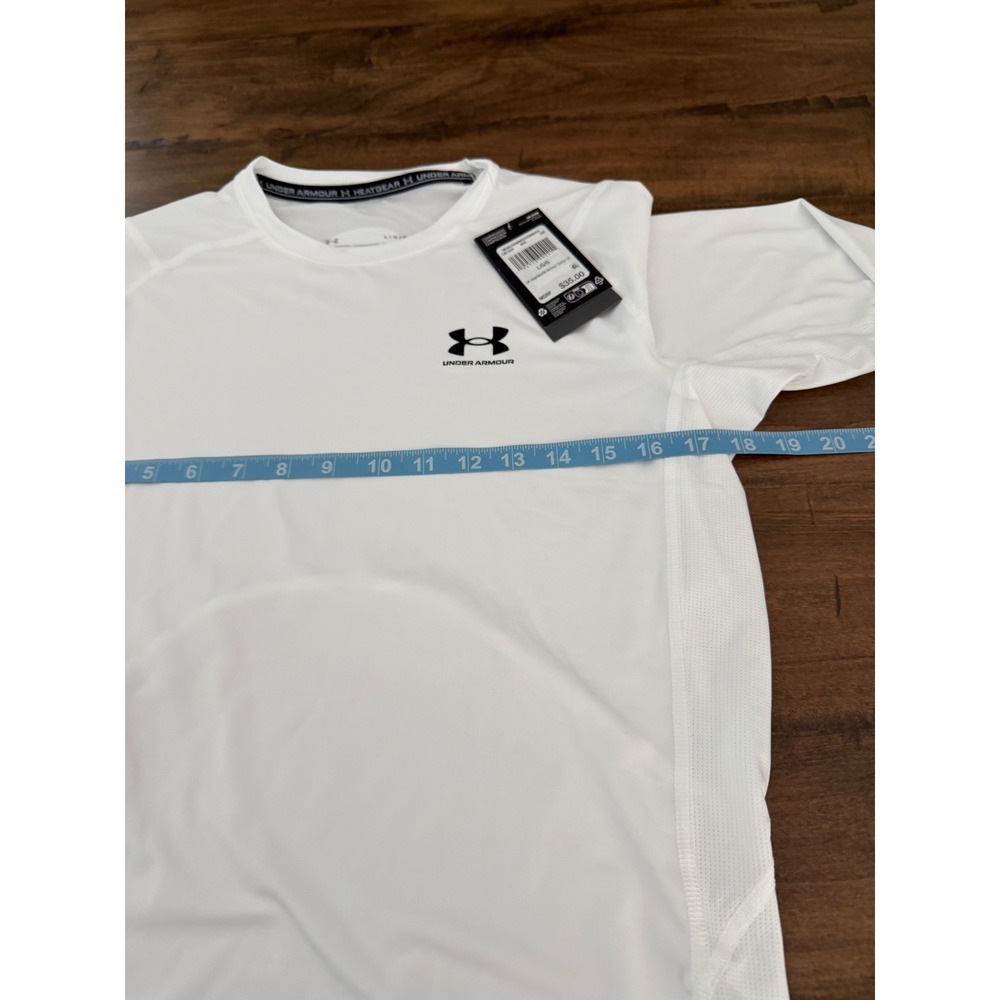 Under Armour Mens HeatGear Armour Compression Long Sleeve Shirt White  L - Picture 4 of 6